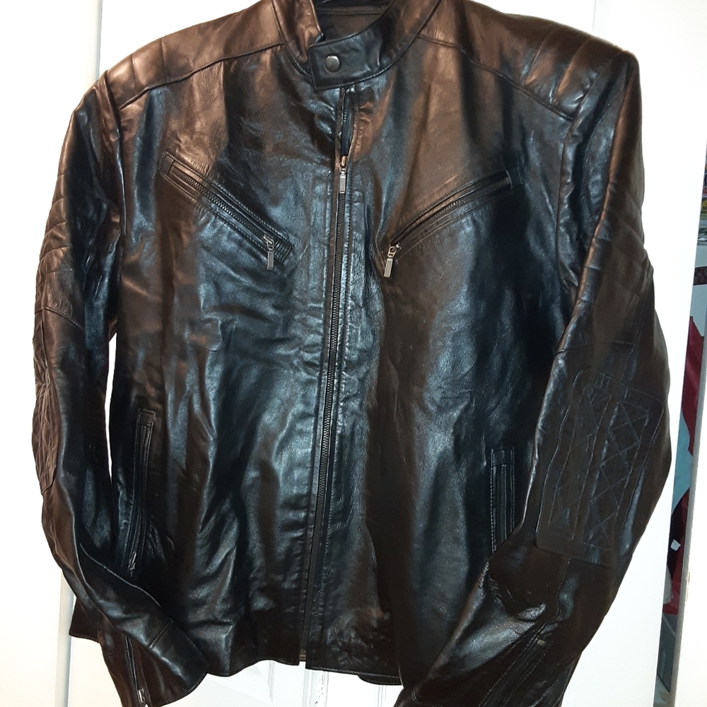NWOT Men's Black Leather Jacket